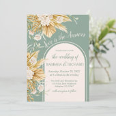 Soft Pastel Flowers Pampas Grass Boho Wedding Kaart (Staand voorkant)