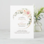 Soft Pastel Flowers Romantic Boho Wedding Kaart (Staand voorkant)