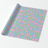 Soft Pastel Geometric Harlequin Cadeaupapier (Uitgerold)