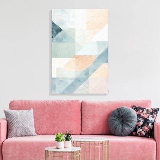 Soft Pastel Geometry – Abstracte moderne kunst pri Canvas Afdruk (Insitu (Woonkamer))