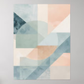 Soft Pastel Geometry – Abstracte moderne kunst pri Poster (Voorkant)