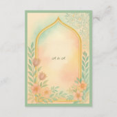 Soft Pastel Gold Floral Arch Wedding  Informatiekaartje (Achterkant)