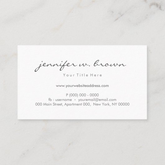 Soft pastel green, eenvoudig visitekaartje (Achterkant)