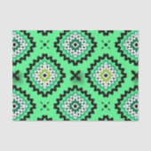 Soft Pastel Green Ethnic Boho Geometric Pattern Tissuepapier (Voorkant)