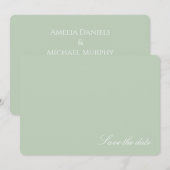 Soft Pastel Green Modern Save the date (Voorkant / Achterkant)