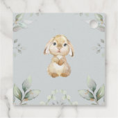 Soft Pastel Greenery Bunny Rabbit Baby shower Bedankjes Labels (Achterkant)