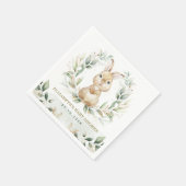 Soft Pastel Greenery Bunny Rabbit Baby shower Servet (Hoek)