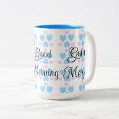 Soft Pastel Heart Pattern Guten Morgen Mok (Voorkant rechts)