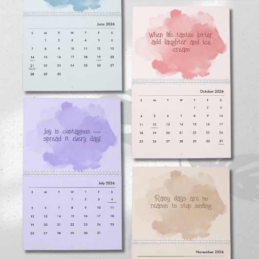 Soft Pastel Inspirational Art Calendar Kalender