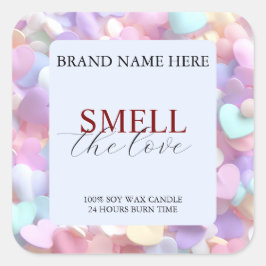 Soft Pastel Love Candle Label for Valentine’s Gift