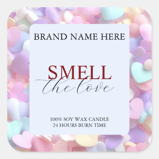 Soft Pastel Love Candle Label for Valentine’s Gift (Voorkant)