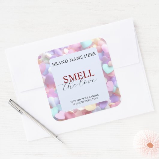 Soft Pastel Love Candle Label for Valentine’s Gift (Envelop)