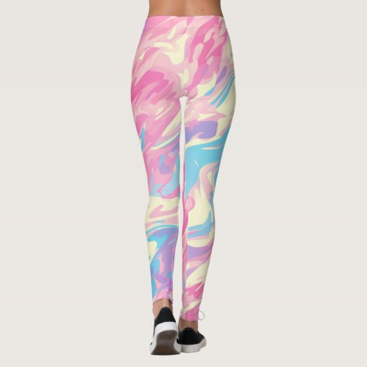 ✨ Soft Pastel Marble Design - Trendy & Smooth 🎨 Leggings (Achterkant)