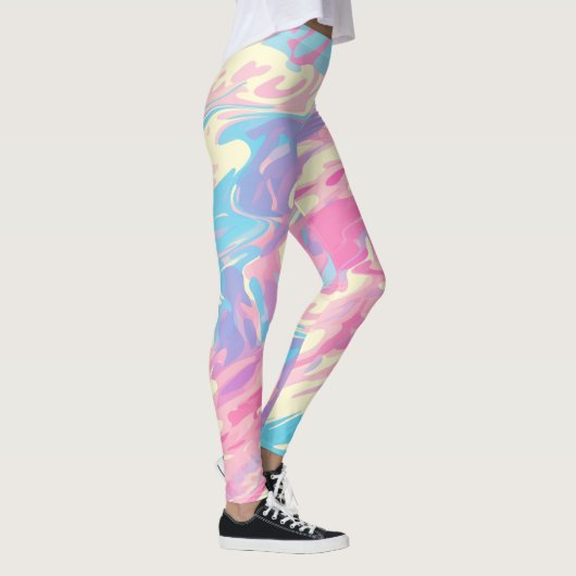 ✨ Soft Pastel Marble Design - Trendy & Smooth 🎨 Leggings (Rechts)