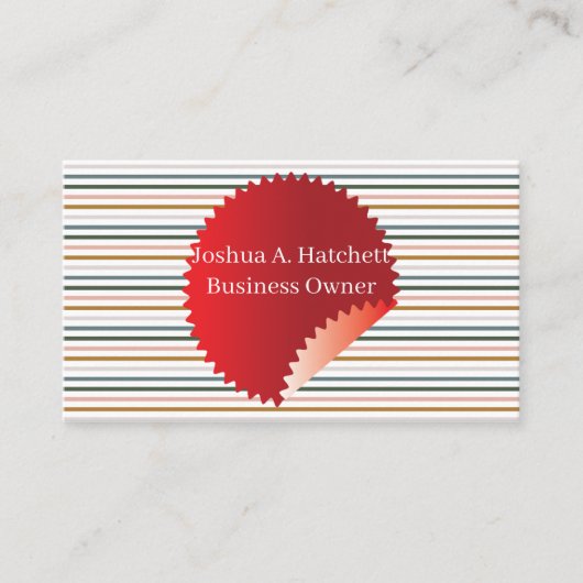 Soft Pastel Multi kleur Stripe Handgemaakte Lijnen Visitekaartje (Voorkant)