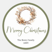 Soft Pastel Neutral Christmas Name Stickers (Voorkant)