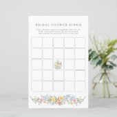 Soft Pastel Ornate Spring Bridal Shower Bingo Game (Staand voorkant)