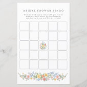 Soft Pastel Ornate Spring Bridal Shower Bingo Game (Voorkant)