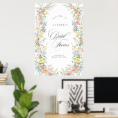 Soft Pastel Ornate Spring Bridal Shower Welcome Poster (Thuiskantoor)