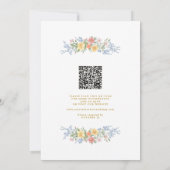 Soft Pastel Ornate Spring Floral QR Code Wedding Kaart (Achterkant)