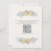 Soft Pastel Ornate Spring Floral QR Code Wedding Kaart (Achterkant)