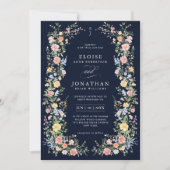 Soft Pastel Ornate Spring Floral QR Code Wedding   Kaart (Voorkant)