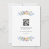 Soft Pastel Ornate Spring Floral QR Code Wedding Kaart (Achterkant)