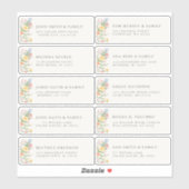 Soft Pastel Ornate Spring Garde Guest Name Address Sticker (Vel)