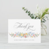Soft Pastel Ornate Spring Garden Bridal Shower  Bedankkaart (Staand voorkant)