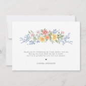 Soft Pastel Ornate Spring Garden Bridal Shower  Bedankkaart (Achterkant)