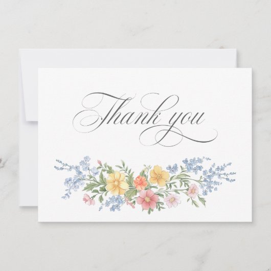 Soft Pastel Ornate Spring Garden Bridal Shower  Bedankkaart (Voorkant)