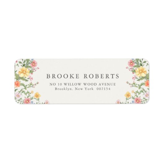 Soft Pastel Ornate Spring Garden Floral Wedding Etiket (Voorkant)