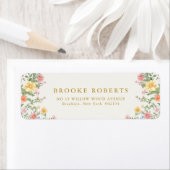 Soft Pastel Ornate Spring Garden Gold Wedding Etiket (Insitu)
