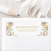 Soft Pastel Ornate Spring Garden Gold Wedding Etiket (Insitu)