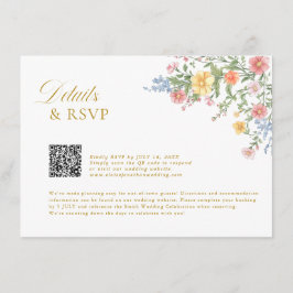 Soft Pastel Ornate Spring Garden  gold Wedding    Informatiekaartje