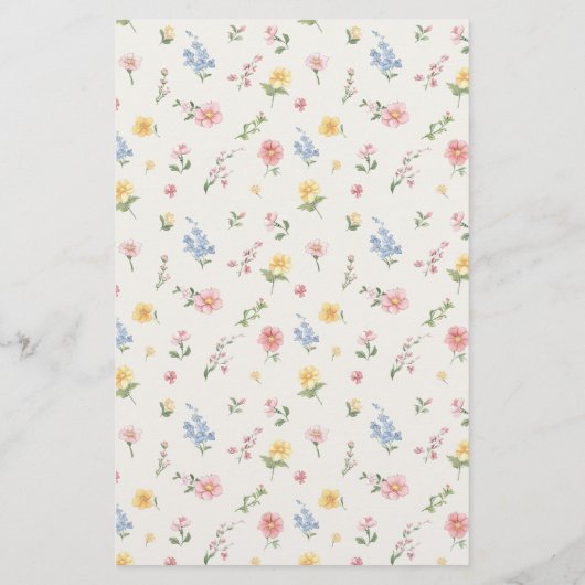 Soft Pastel Ornate Spring Garden Gold Wedding Menu (Achterkant)