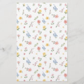 Soft Pastel Ornate Spring Garden Gold Wedding Menu (Achterkant)