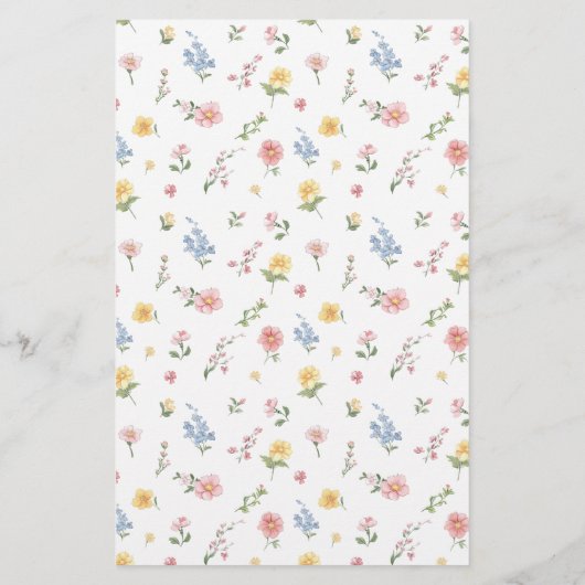 Soft Pastel Ornate Spring Garden Gold Wedding Menu (Achterkant)