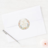 Soft Pastel Ornate Spring Garden Gold Wedding Ronde Sticker (Envelop)