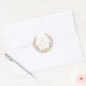 Soft Pastel Ornate Spring Garden Gold Wedding Ronde Sticker (Envelop)