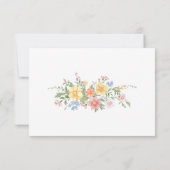 Soft Pastel Ornate Spring Garden Gold Wedding RSVP Kaartje (Achterkant)