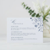 Soft Pastel Ornate Spring Garden  Wedding Details Informatiekaartje (Staand voorkant)