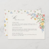 Soft Pastel Ornate Spring Garden  Wedding Details Informatiekaartje (Voorkant / Achterkant)