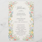 Soft Pastel Ornate Spring Garden Wedding Program (Voorkant)