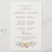 Soft Pastel Ornate Spring Garden  Wedding Program  (Achterkant)