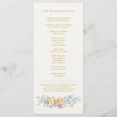 Soft Pastel Ornate Spring Gold Floral Wedding Programmakaart (Achterkant)