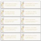Soft Pastel Ornate Spring Gold Guest Name Address Sticker (Voorkant)