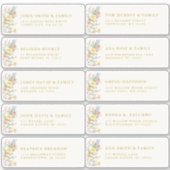 Soft Pastel Ornate Spring Gold Guest Name Address Sticker (Voorkant)