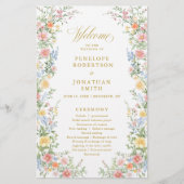 Soft Pastel Ornate Spring Gold  Wedding Program  (Voorkant)
