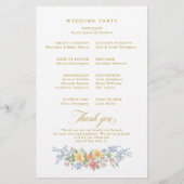 Soft Pastel Ornate Spring Gold Wedding Program (Achterkant)